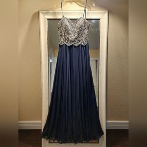Navy Sequin Formal Dress